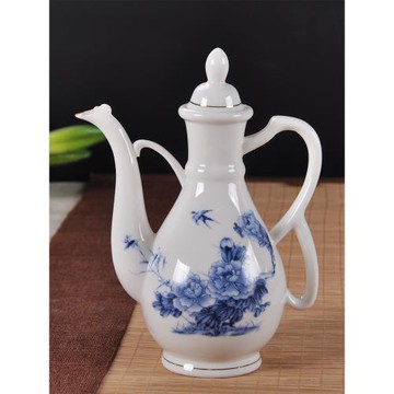 家用青花酒壺 1斤裝大號陶瓷酒壺分酒壺白酒酒具酒店用品多款可選