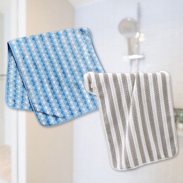 AMICA~HS970#雙色愛心(藍色)／HS973#條紋(卡其)浴巾(1入) 款式可選