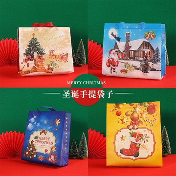 圣誕節大號手提禮品袋平安夜蘋果禮物袋圣誕老人雪人超禮物袋子