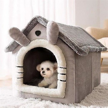貓窩房子型冬季保溫小型犬兔子狗窩貓窩四季通用可拆洗寵物窩墊子