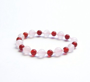 新年禮物  開運小物 無限幸運 (紅玉髓x粉水晶)