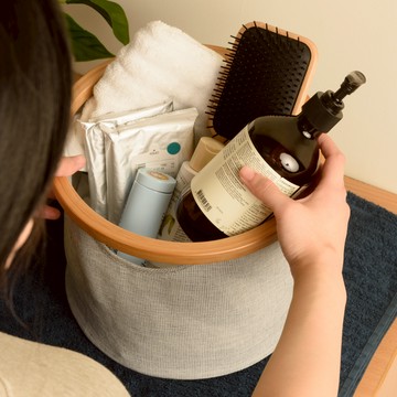 Gudee | FRASA 圓形收納籃 (亞麻藍)