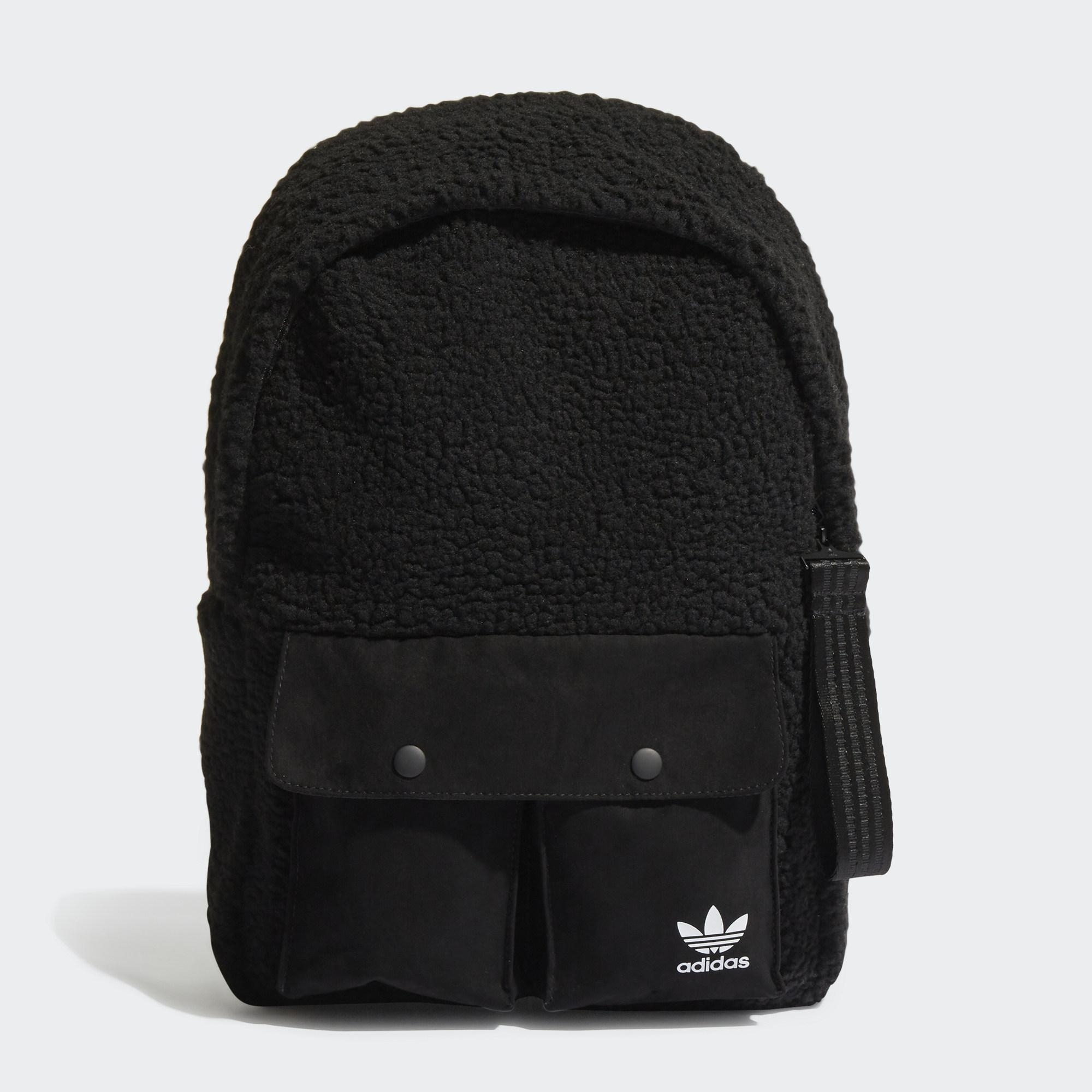 ADIDAS FOR HER 女 抓毛絨 後背包 黑
