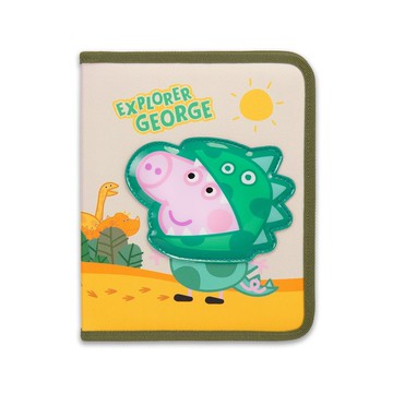 粉紅豬小妹聯名 多功能創意文具袋(11件文具組)-恐龍喬治