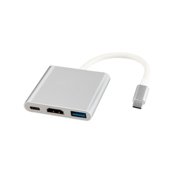 Bravo-u TypeC to HDMI/TypeC/USB3.0轉接器(銀)