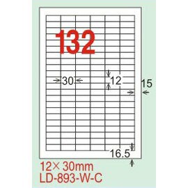【龍德】LD-893(直角-五色) 雷射、噴墨、影印三用電腦標籤 12x30mm 20大張/包【APP滿額下單4%點數(單一帳號最高1000點)】7/31止