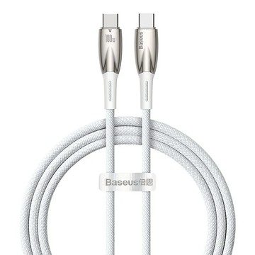 【Baseus 倍思】燈環系列 C to C 100W 充電傳輸線 1M 白色