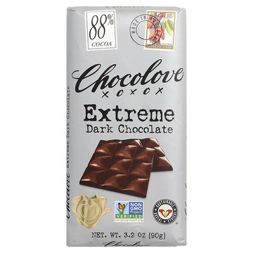 Chocolove, 極度黑巧克力，88% 可哥，3.2 盎司（90 克）