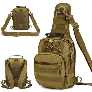 48H出貨！戰術胸包男士單肩斜挎包戶外路亞帆布多功能兩用小雙肩背包彈弓包