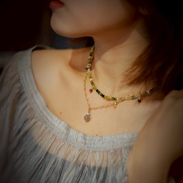 柔光之眠｜拉長石透輝石橄欖石項鍊 N0054