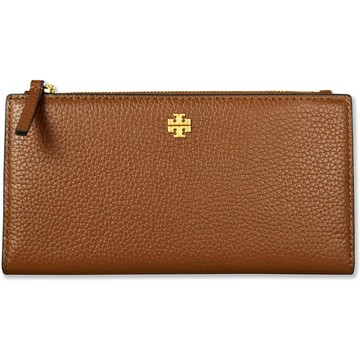 TORY BURCH - 素面防刮皮革長夾 (焦糖)