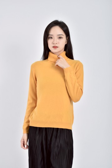 加購優惠(M) mat mate針織高領黃色長袖上衣