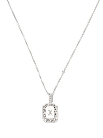 SHAY - 18kt white gold X-initial bead-chain necklace - men - Diamond/18kt White Gold - One Size - Silver