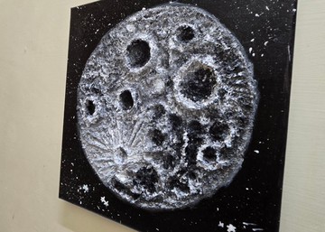 無框掛畫/壓克力肌理畫/居家擺飾/藝術創作【月之靜】