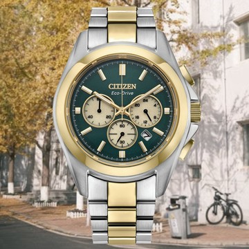 CITIZEN 星辰 光動能 三眼 計時男錶 CA4684-54X