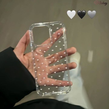iphone手機殼.透明小愛心適用蘋果17/16手機殼15/14/13軟殼1211/XR/XS/8plus透
