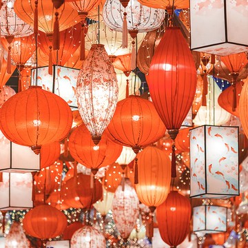 越南燈籠掛飾異形仿古印花綢布餐廳茶館婚慶掛件裝飾燈中式大燈籠