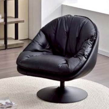 【obis】小蛋殼旋轉休閒椅(單人沙發)黑色