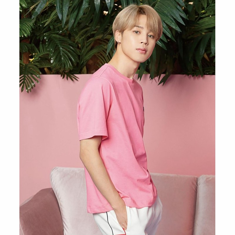 Jiggys Shop Filaxbtsプリントtシャツ Bts コラボ Tシャツ メンズ Tシャツ クルーネック ロゴt 半袖 ティーシャツ ピンク 通販 Lineポイント最大get Lineショッピング