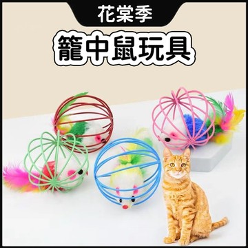 貓咪玩具 逗貓 貓 玩具 逗貓玩具多彩羽毛籠中鼠 貓咪老鼠玩具 耐抓耐咬 安全放心 逗貓老鼠 貓咪最愛