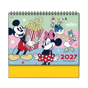 迪士尼2027 25Ｋ三角桌曆米奇.米妮(迪士尼版權)/YM25001/黃