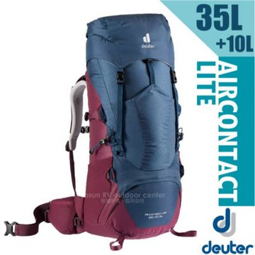 【德國 Deuter】女 Aircontact Lite 35+10SL 專業輕量拔熱透氣背包.3340221 深藍/黑莓