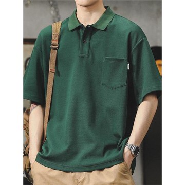 夏季Polo衫男短袖t恤高端簡約重磅半袖男士潮牌2025新款男裝體恤