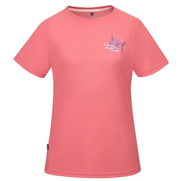 女款POLARTEC POWER DRY透氣排汗短袖T恤(A1TS2504W珊瑚粉/抗臭/透氣/銀離子)