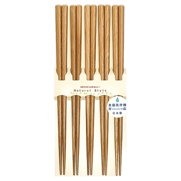 田中箸店 天然木耐熱筷 5件組 (若狹塗漆) 可洗碗機洗 日本製  5雙筷子  自然色  1組