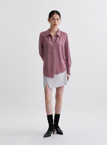 壓線設計不對稱下擺襯衫