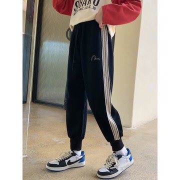 女童運動長褲春秋季兒童針織衛褲2023新款韓版中大童春裝褲子外穿