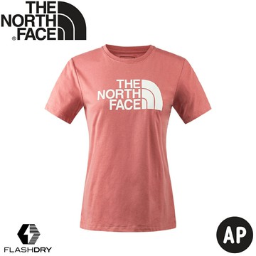 【The North Face 女 透氣排汗短袖T恤 AP《粉》】89QU/吸濕排汗短袖/短T/排汗衣/休閒短袖