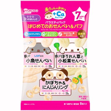 Baby Snacks + Ca Variety Pack Rice Crackers & Puffs 8 Packets