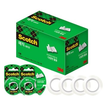 3M Scotch-Brite 百利 多用途魔術膠帶分配器 2個 + 替換裝4件組 20m x 12mm  1組  半透明
