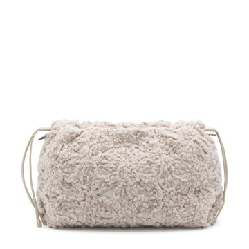 Brunello Cucinelli - Beige Virgin Wool Dazzling Flowers Embroidery Crossbody Bag