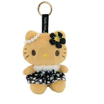 【震撼精品百貨】Hello Kitty_凱蒂貓~日本Sanrio三麗鷗 KITTY曬黑絨毛玩偶吊飾-度假風情黑*22577