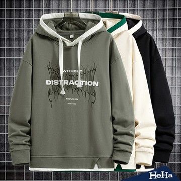 【HeHa】現貨 連帽創意字母長袖上衣 三色