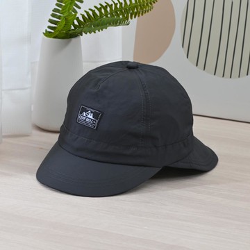 CB織標遮陽防潑雙沿棒球帽-灰