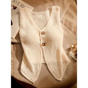 法式小個子針織馬甲背心女春秋外穿休閑寬松百搭吊帶顯瘦無袖上衣