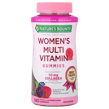 Nature's Bounty, Optimal Solutions®，女性多維生素軟糖，樹莓味，140 粒