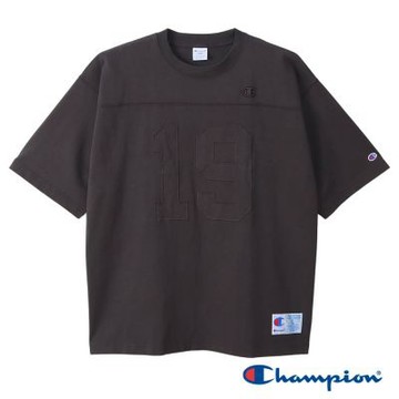 Champion 官方直營 男款 Action Style重磅寬版貼布立體繡C短袖TEE-黑色(C3-B317-090)
