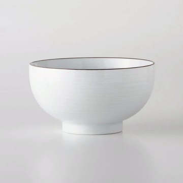 白山陶器 白磁千段 6寸深麵碗