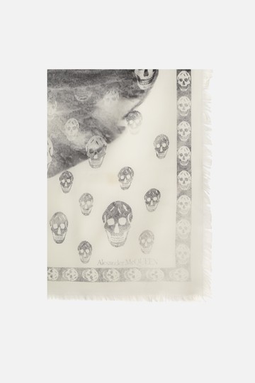 ALEXANDER McQUEEN Skull Orchid wool scarf Woman
