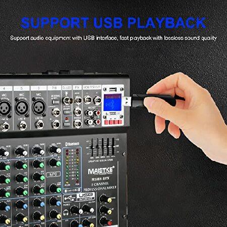 Audio Mixer Channel, Sounds Mixer for Streaming. Professional DJ Board Console 8-Channel Mic, Usb Audio Interface and 48V Phantom Power Mixer, DJ Stud