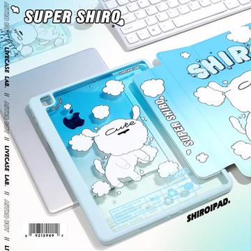 LIVECASE原創云朵小白適用蘋果平板電腦保護殼IPAD Air/Pro 10.9/10.5/10.2/11/12.9寸亞克力保護套休眠喚醒