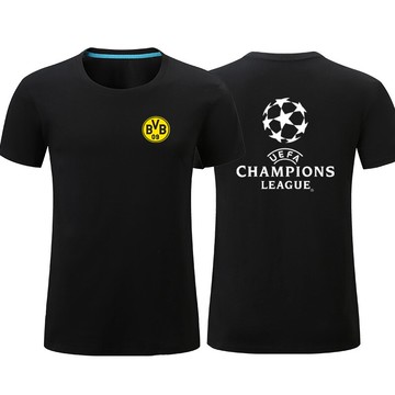 歐冠足球運動短袖純棉新款潮夏季衣服男士馬競阿森納皇馬尤文圖斯