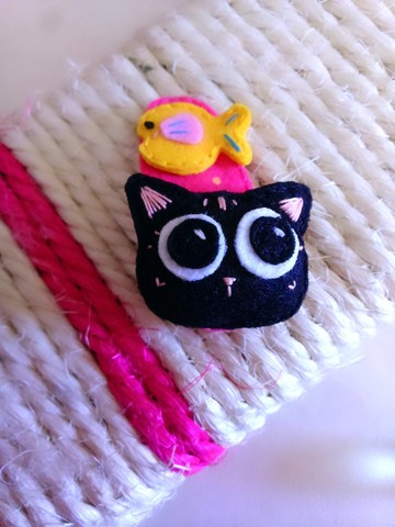 髮飾~髮夾~不織布~貓小魚