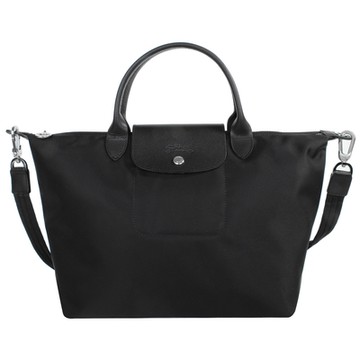 LONGCHAMP  Le Pliage Neo 短把厚尼龍手提/肩背兩用包(黑)M