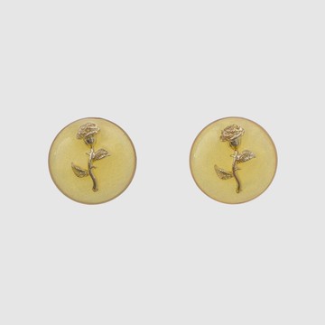 耳環 | Rose Shadows 玫瑰翠影 - 陽光黃