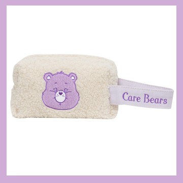 限量發售【遊戲家】Care Bears五色 彩虹熊 愛心熊 毛絨 羊羔毛 羊羔絨 化妝包 手拿包 筆袋 收納包  (紫色)F